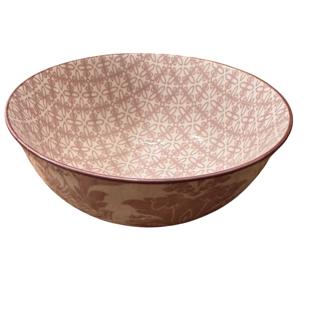 Patina Vie Neutral Floral Serving Bowl French Country Cottagecore Decor 4in